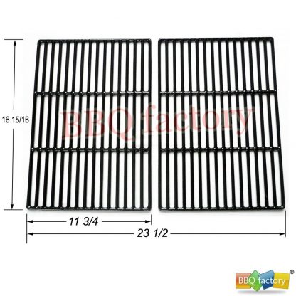 bbq factory JGX662 Replacement Cast Iron Cooking Grid Porcelain coated Set of 2 for Select Gas Grill Models By Brinkman,Grill Chef, Grill Zone Gas Grill and Others