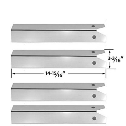 4 PACK Stainless Steel Heat Plate for CFM TG475-2,, Great Outdoors Pinnacle TG475-2, Lynx L27-2-2010 and Uniflame GBC750W-C, GBC750W, NSG3902B, Wellington, GNSG3902B Gas Grill Models