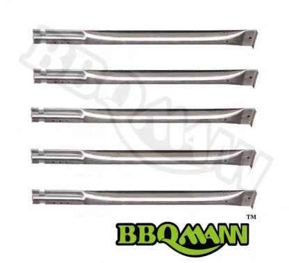 BBQMANN BF641(5-pack) Stainless Steel Replacement Tube Burner for Char Broil, Charmglow, Costco Kirkland, Grand Isle, Jenn Air, Kenmore Sears, K Mart, Member's Mark, Nexgrill, Perfect Flame By Lowes