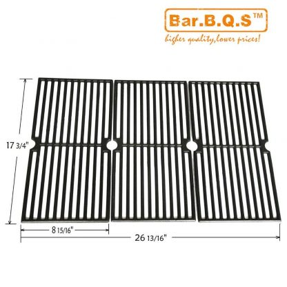 Bar.b.q.s 64103 Porcelain Coated Cast Iron Cooking Grid Replacement for Select Brinkmann and Charmglow Gas Grill Models, Set of 3