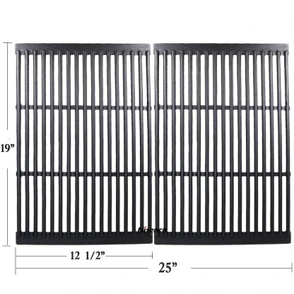 Hisencn Replacement Cast Iron Cooking Grid Porcelain Coated Set of 2 for Gas Grill Models by CharBroil, Brinkmann, Charmglow, Broil-Mate, Grill Pro, Grill Zone, Sterling, Turbo, Grill Chef and Others