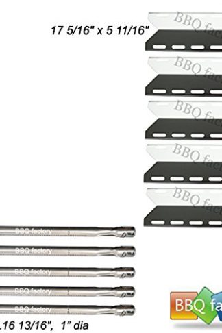 bbq factory Replacement Charmglow 720-0234; Nexgrill 720-0033,720-0234,720-0289 Grill Rebuild Kit Stainless Steel Heat Plate and Burner-5pack