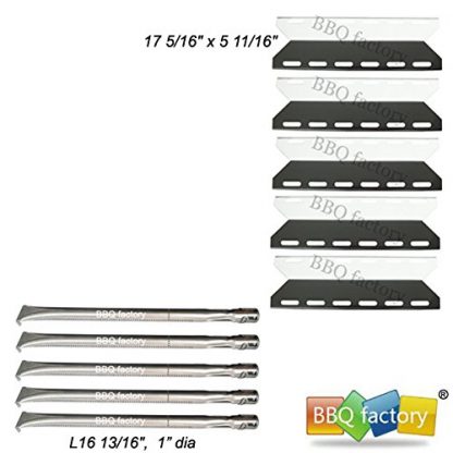 bbq factory Replacement Charmglow 720-0234; Nexgrill 720-0033,720-0234,720-0289 Grill Rebuild Kit Stainless Steel Heat Plate and Burner-5pack