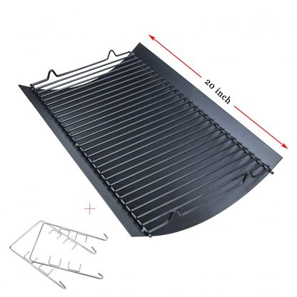 Hisencn 20" Aluminized Steel Drip Ash Pan Replacement for Chargriller 5050, 5072, 5650 Charcoal Grills Grill Grates Parts with 2pcs Fire Grate Hanger, 200157, 20 inch