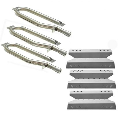Hisencn Gas Grill Repair Kit SS Burner, Non-Magnetic Stainless Steel Heat Plate Parts -3pack Replacement for Members Mark BQ05046-6, BBQ Pro, Sam's Club, Outdoor Gourmet