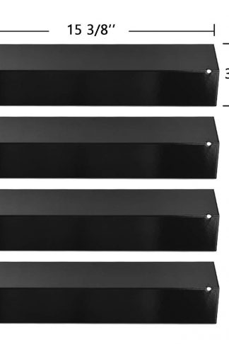 SHINESTAR Grill Heat Plates for Brinkmann 810-3660-S, 810-2511-S, 810-2512-S Replacement Parts, Heat Tent Shield for Uniflame, Backyard Grill, 4-Pack 15 3/8 inch Porcelain Steel Flame Tamer(SS-HP005)