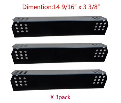 BBQ Mart PP7371 (3-pack) Porcelain Steel Heat Plate Replacement for Select Grill Master and Uberhaus Gas Grill Models (14 9/16" x 3 3/8")