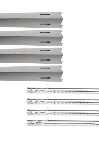 Direct store Parts Kit DG120 Replacement BBQ Grillware GSC2418, GSC2418N Gas Grill Heat Plate and Burner, 4 Pack (Stainless Steel Burner + Stainless Steel Heat Plate)