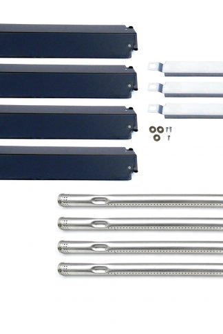 Direct store Parts Kit DG149 Replacement Charbroil 463247310,463257010 Gas Grill Burner,Crossover Tubes,Heat Shield-4 pack (SS Burner + SS Carry-over tubes + Porcelain Steel Heat Plate)