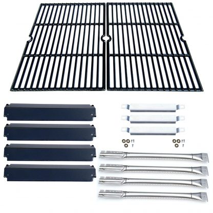 Direct store Parts Kit DG166 Replacement Charbroil Commercial Gas Grill 463268606,463268007 Repair Kit (SS Burner + SS carry-over tubes + Porcelain Steel Heat Plate + Porcelain Cast Iron Cooking Grid)