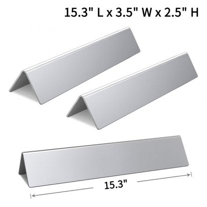 SHINESTAR 7635-15.3 inch Flavorizer Bars Replacement for Weber Spirit 210 E210 with Front Control Knobs, Stainless Steel Flavor Bars for Weber Spirit 200 E210 Grill Parts (Set of 3, SS-WB005)