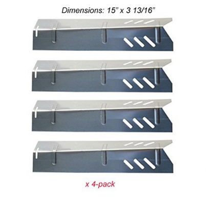 Set of Four Stainless Steel Heat Plates for Uniflame, DynaGlo, Better Home and Garden and Backyard Grill Models