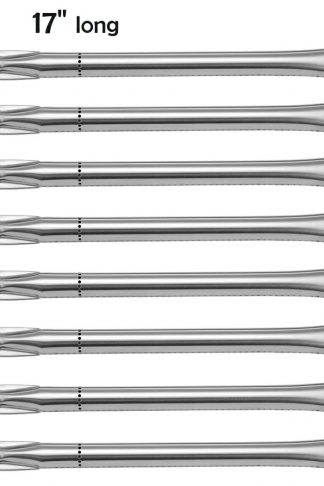 YIHAM KB826 Replacement Parts for Grill Chef BIG-8116, Uniflame GBC1059WB, Bakers & Chefs ST1017-012939, Members Mark, SAMS Club Gas Grills, BBQ Pipe Tube Burner 17 inch, Stainless Steel, Set of 8