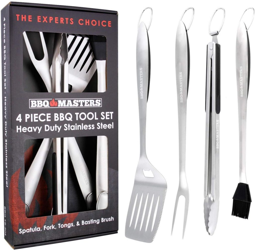 Heavy Duty 4 Piece BBQ Grilling Tools Set Extra Thick Stainless Steel