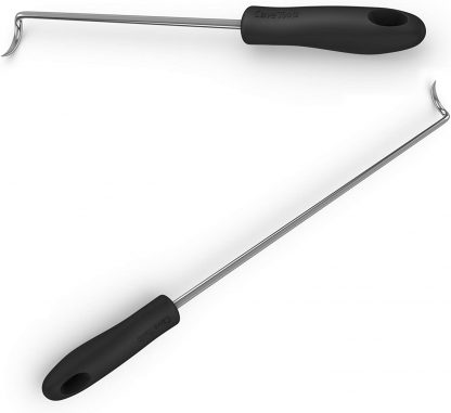 Cave Tools Pigtail Food Flipper & Turner Hooks - Large + Small Barbecue & Cooking Turners for Turning Bacon Steak Meat Vegetables Sausage Fish and More - Replaces Grill Spatula Tongs & BBQ Fork