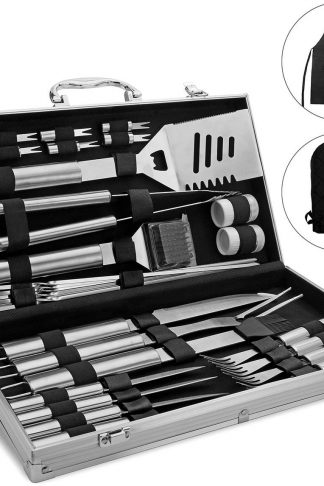 Monbix BBQ Grill Set Stainless Steel, Professional Barbecue Grill Tool Set, BBQ Accessories Barbecue Grill Set - 33 Pieces with Case