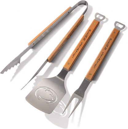 NCAA 3-Piece BBQ Grill Set: Classic Series Sportula, Fork & Tongs with 2 Bottle Openers by YouTheFan