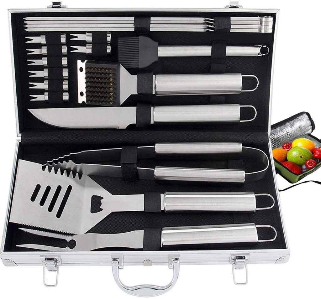 20pc Heavy Duty BBQ Grill Tool Set with Cooler Bag Great