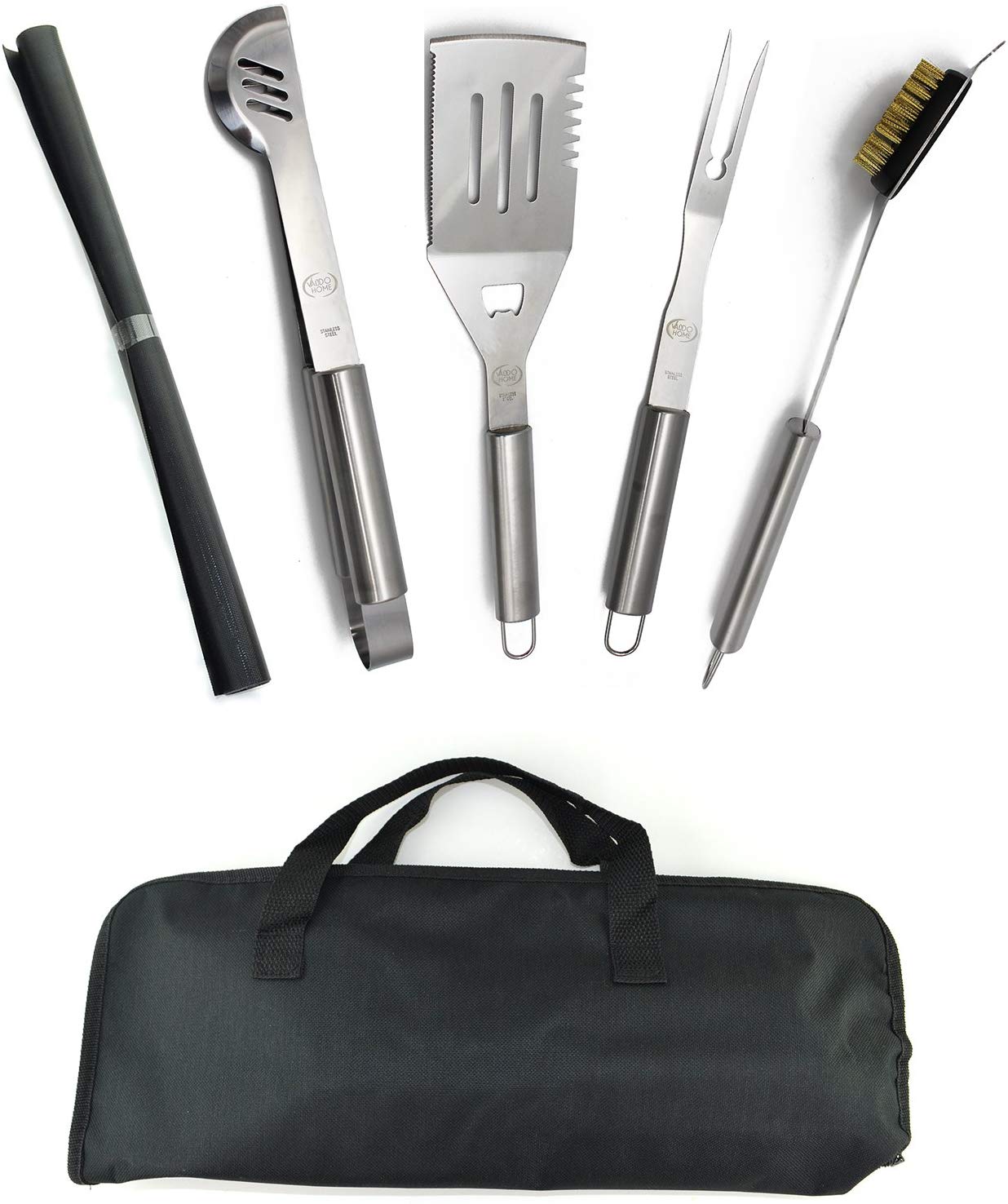 New Stainless Steel BBQ Grill Tools Set – 5 Piece Grilling Tool ...