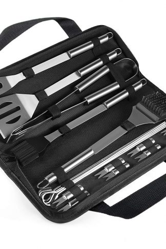 ZSGS BBQ Grill Tool Set Barbeque Char Broil Tool|20 Piece Stainless Steel Barbecue Grilling Accessories with Black Oxford Bag-Great Grill Gift Set for Men Women on Birthday Wedding- Ideal Grill Gift