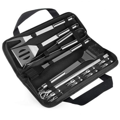 ZSGS BBQ Grill Tool Set Barbeque Char Broil Tool|20 Piece Stainless Steel Barbecue Grilling Accessories with Black Oxford Bag-Great Grill Gift Set for Men Women on Birthday Wedding- Ideal Grill Gift