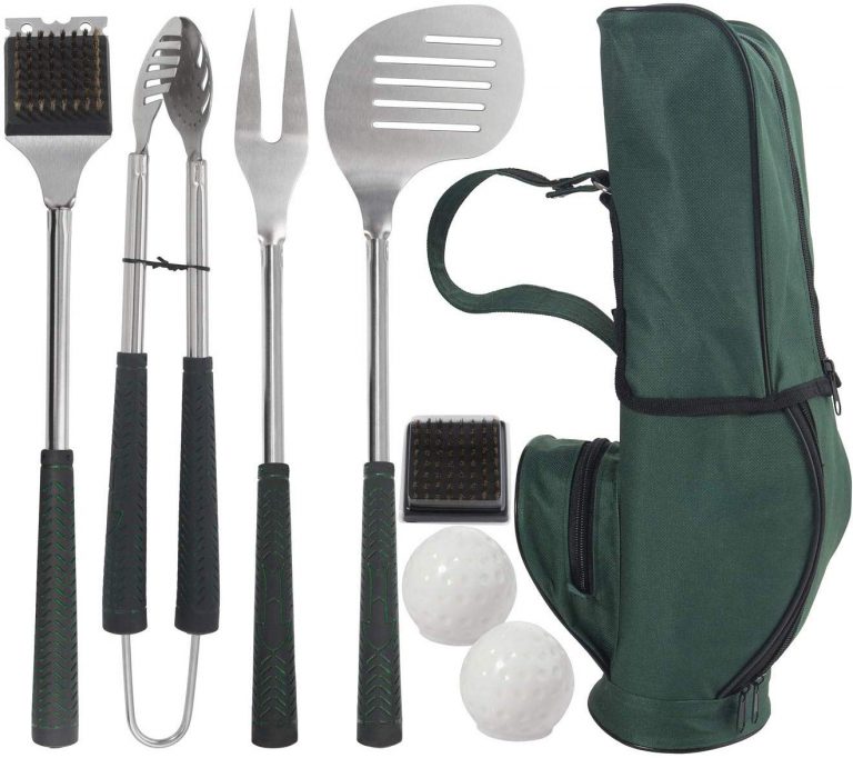 8pc Style BBQ Accessories with Long Heat Proof Grips, Heavy