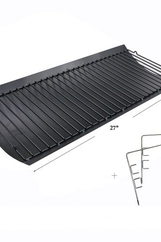 Hisencn 27 inch Ash Pan Repair Parts for Chargriller 1224, 1324, 2121, 2222, 2727, 2828, 2929 Charcoal Grills, Charbroil 17302056, 27" Drip Pan Grates Replacement Part with 2pcs Fire Grate Hanger