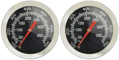 Onlyfire Professional BBQ Charcoal Smoker Gas Grill Char-Grillers Dia 2" Thermometer (2-Pack) Temperature Gauge