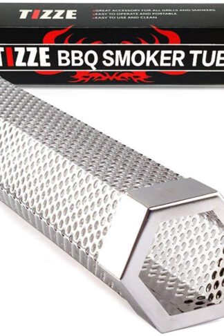 TIZZE Pellet Smoker Tube 12" Perforated BBQ Smoke Generator to Add Smoke Flavor to All Grilled Foods