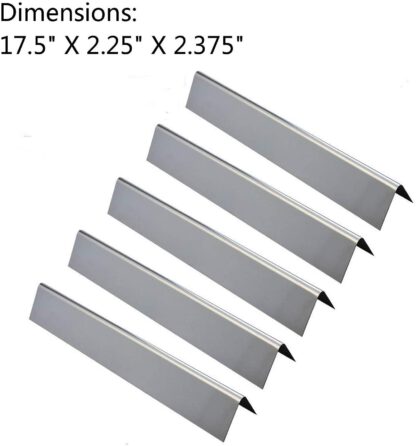 GasSaf 17.5inch Flavorizer Bar Replacement for Weber 7620, Genesis 300, E310, S310, E330, EP-330 Series Grill, 5-Pack Stainless Steel Flavor Bar (L17.5 x W2.25 x H2.375)