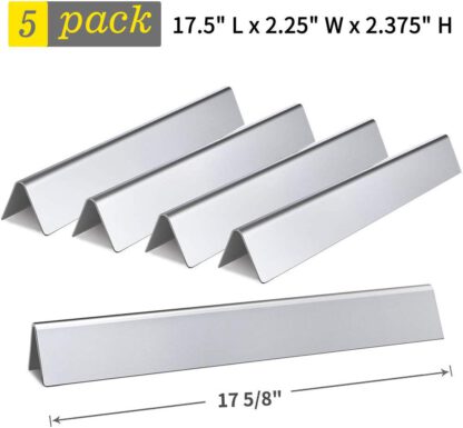 SHINESTAR 304 Stainless Steel Flavor Bars for Weber Genesis e310 Flavorizer Bars Replacement, 17.5 inch Heat Defelctors 7620 7621 for Weber Genesis 300 310 320 330 with Front Control Knobs
