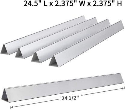 SHINESTAR 7540-24.5 inch Grill Parts Replacement for Weber Genesis 300 310 E310 320 Flavorizer Bars (with Side Control Panel), Set of 5 Stainless Steel Flavor Bars (SS-WB003)
