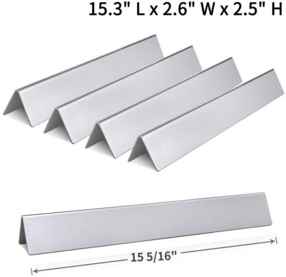 SHINESTAR 7636 Replacement for Weber Spirit 310 E310 Flavorizer Bars (with Front Control Knobs), Set of 5 Stainless Steel Flavor Bars 15.3 inch for Webe