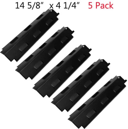 SUONA PT-72 Gas Grill Replacement Parts for Charbroil 6 Burner, Kenmore, Master Chef, Master Forge GD4825, Porcelain Steel Heat Shield/Tent, BBQ Cover Flame Tamer, 14 5/8 x 4 1/4 inch 5 Pack