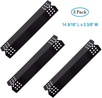 Set of 3 Heat Plate Shields for Nexgrill 720-0830H, 720-0783E, 720-0896B, Grill Master 720-0697, 720-0737, 7200697 Grill Replacement Parts, 14 9/16" Porcelain Steel Heat Tent Flame Tamer Replacement