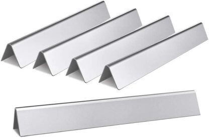 VICOOL 7636 Stainless Steel Flavorizer Bars Replacement for Weber Spirit 300 Series Gas Grills with Front-Mounted Control Panels, 5-Pack Porcelain Steel Heat Plates 15.3 inch