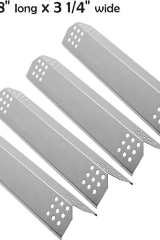 YIHAM KS738 Heat Plate Replacement for Master Forge Grill Parts 1010037 Heat Shield Tent Burner Cover Flame Tamer, 14 7/8 inch x 3 1/4 inch, Stainless Steel, Set of 4