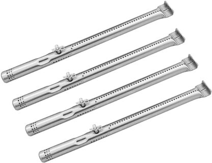 BBQ funland Stainless Steel Burners for Charbroil 463343015, 463344015,466242715, 466242815 Gas Grills, 14 3/8 Inch Tube Pipe Burner Replacement Part, 4-Pack