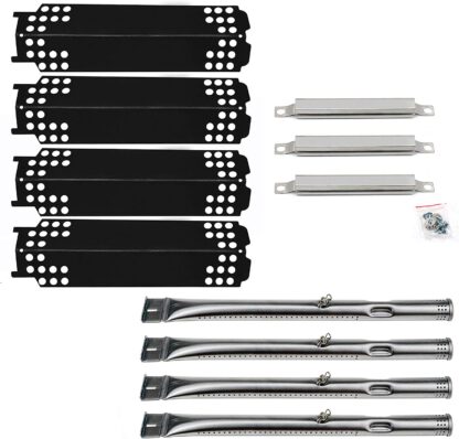Hisencn Repair kit Replacement for Charbroil 463436215, 463436214, 463436213, 467300115, 463234413, Thermos 466360113, G432-Y700-W1, G432-0096-W1, Grill Burner Pipe, Heat Plate Tent, Crossover Tube
