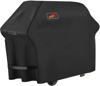 Homitt Gas Grill Cover, 58-inch 3-4 Burner 600D Heavy Duty Waterproof BBQ Cover with Handles and Straps for Most Brands of Grill -Black