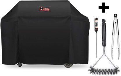 Kingkong 7131 Grill Cover for Weber Genesis II 4 Burner Grill including Brush, Tongs and Thermometer