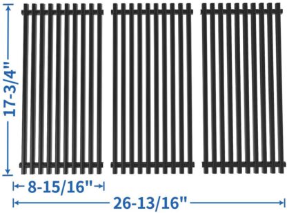 SHINESTAR Grill Grates Replacement for Brinkmann 5 Burner Grill Parts 810-2512-S, 810-2511-S, 810-2410-S, 810-8411-5, 810-9415-W, Porcelain-Enameled Steel 17-3/4 x 26-13/16 inch Cooking Grate