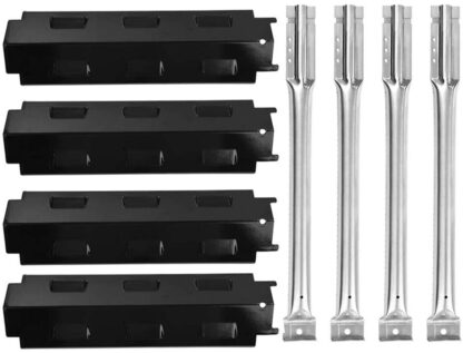 SHINESTAR Grill Replacement Parts for Charbroil Classic 463440109, 463230511, 463230514, 463230515, 463239915, Designer Series, Porcelain Steel Heat Tent Shield Plates Flame Tamers + Burner Tubes