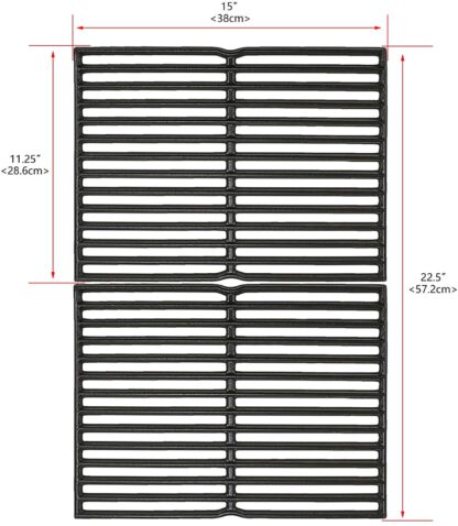Uniflasy 15 Inch Cast Iron Grill Cooking Grid Grate for Weber Old Spirit 200 Series, Spirit E/S 200 & 210 with Side Control Panel, Spirit 500, Genesis Silver A, for Weber 7522, 7523 7521 65904 65905