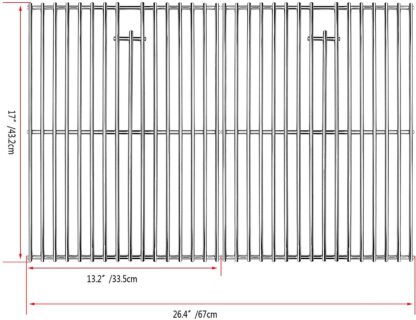Uniflasy 17 Inches Cooking Grates for Home Depot Nexgrill 720-0830H Gas Grill, Stainless Steel Grill Cooking Grids, 2 Pack