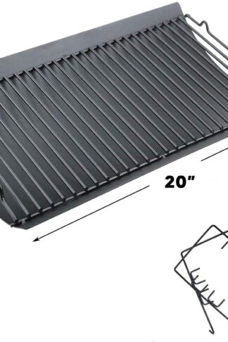 Uniflasy 20 Inches Ash Pan/Drip Pan for Chargriller 5050, 5072, 5650, 2123 Charcoal Grills, Char-Griller Model 200157, Chargriller Replacement Part with 2pcs Fire Grate Hanger