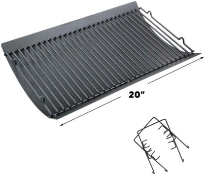 Uniflasy 20 Inches Ash Pan/Drip Pan for Chargriller 5050, 5072, 5650, 2123 Charcoal Grills, Char-Griller Model 200157, Chargriller Replacement Part with 2pcs Fire Grate Hanger