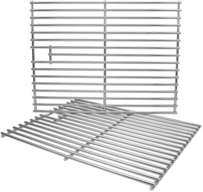 Utheer Grill Parts Cooking Grates 17 Inch for Home Depot Nexgrill 720-0830H, 720-0830D, 720-0783E, 720-0783C, Kenmore, Uniflame Gas Grils Replacement, Stainless Steel Cooking Grids, 2 Pack