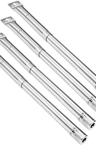 Utheer Universal BBQ Gas Grill Parts Replacement Stainless Steel Tube Burners 12-17.5 inch for Master Forge, Perfect Flame, Uniflame, Lowes and Other Model Grills OEM / ODM, 4 Pack