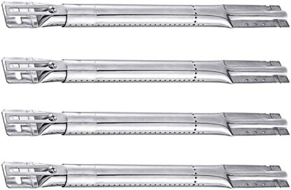 iDepot Stainless Steel Tube Burner Replacement, Extendable Length from 14” to 19”, Universal Fit for Most Barbecue Gas Grills, Pack of 4